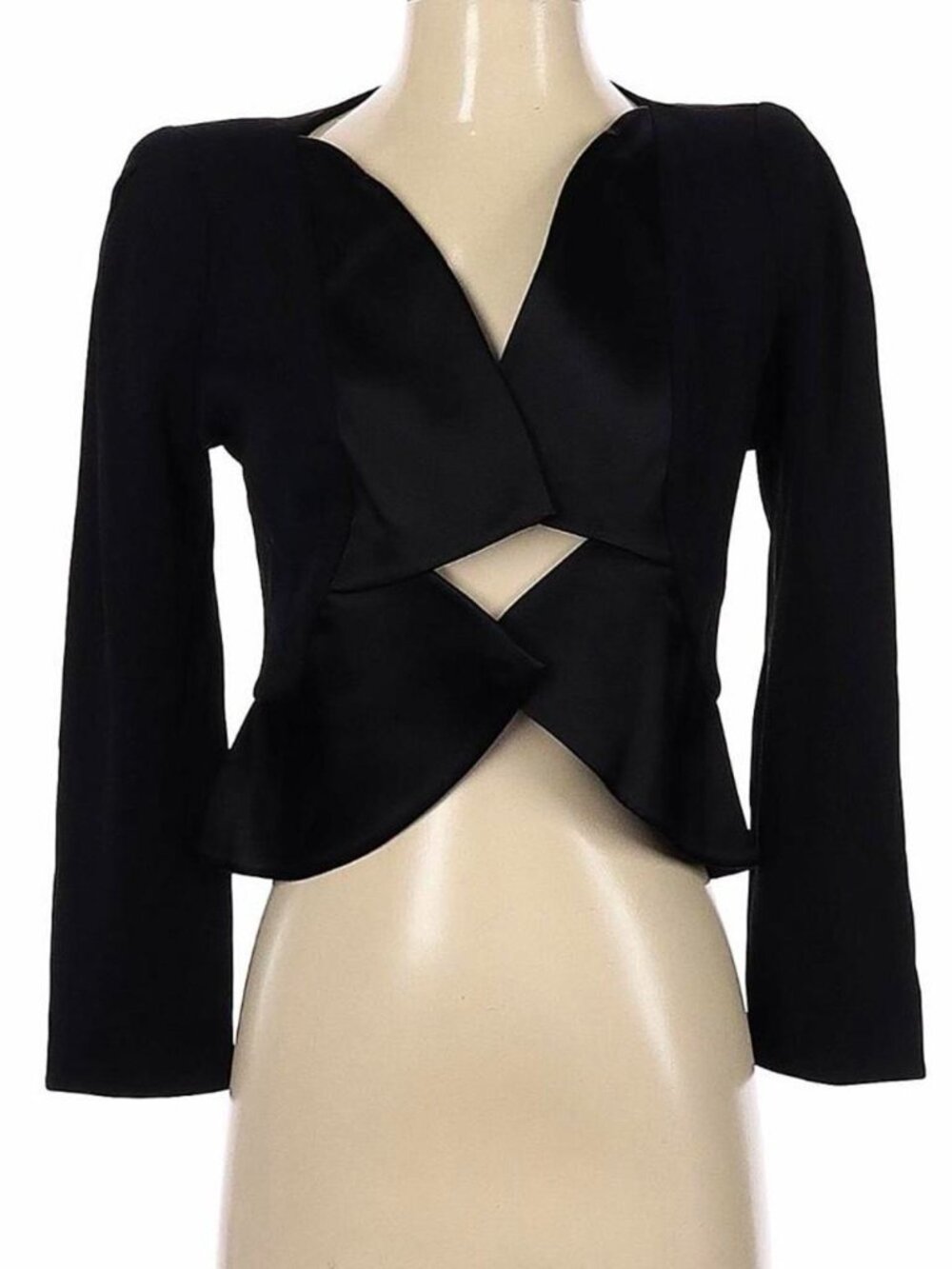 Giorgio Armani black cropped blazer with cut-out detail, size 40